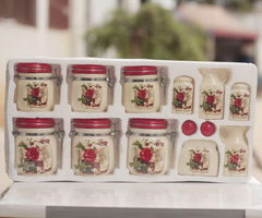 歐式調味罐套裝 廚房陶瓷油瓶醋瓶胡椒瓶密封罐11件套 結婚禮物